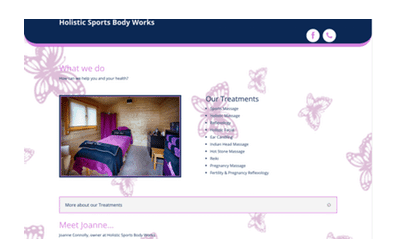 Holistic Sports Body Works Web Design