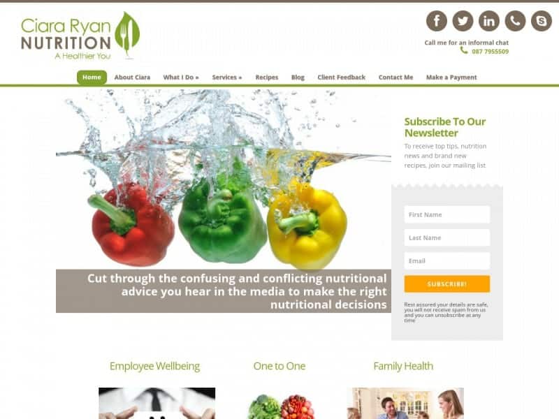 ciara ryan nutrition website design