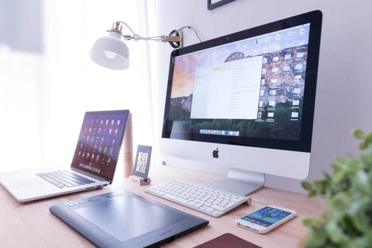 desktop on desk
