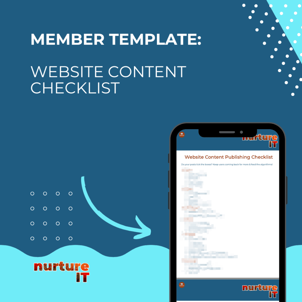 Nurture IT Members Template - Website Content Checklist