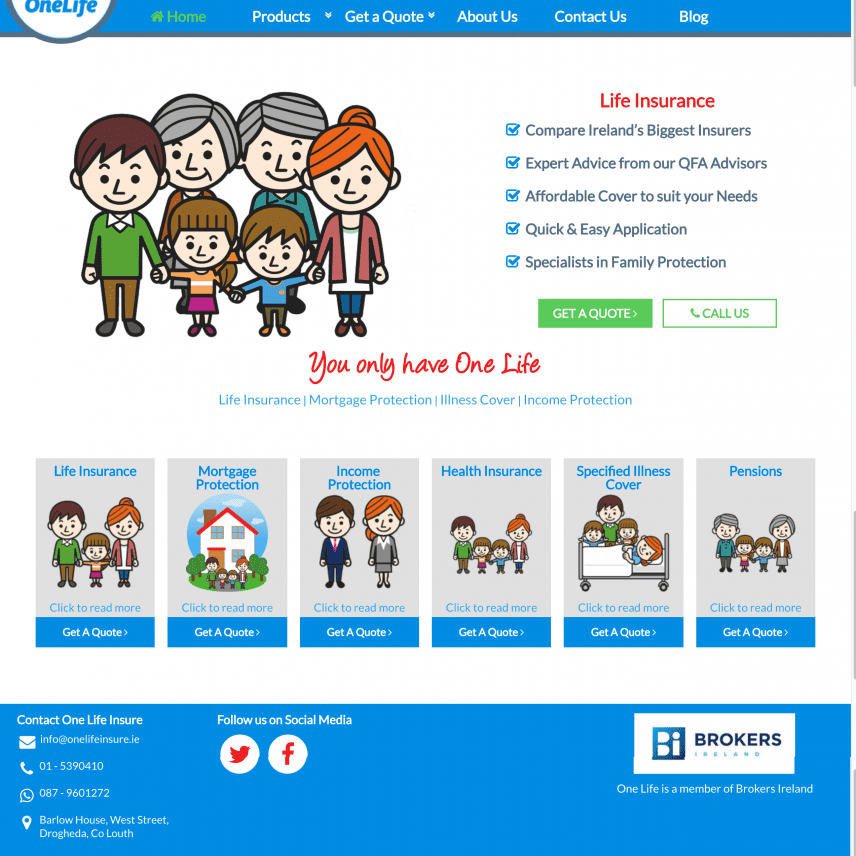 One Life Insure Web Design